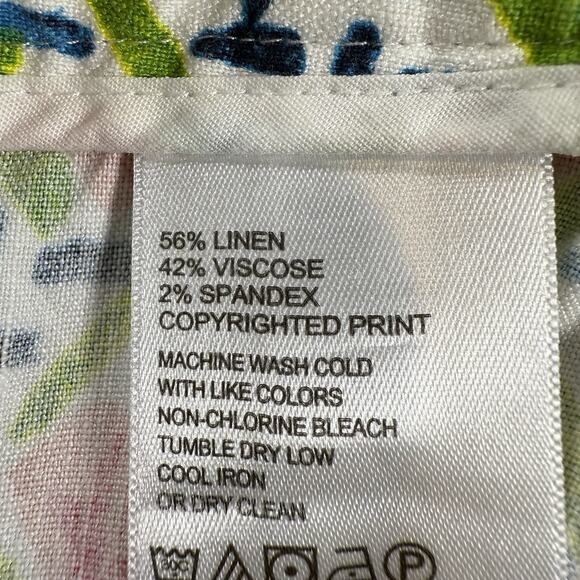 Tommy Bahama‎ linen blend basket weave print above knee skirt woman's size 2 - Picture 4 of 7